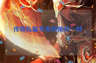传奇私服发布网刚开一秒