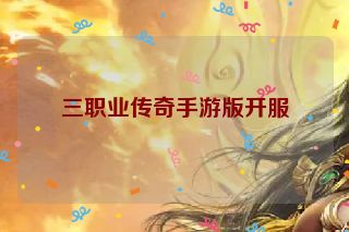三职业传奇手游版开服