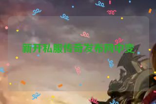 新开私服传奇发布网中变